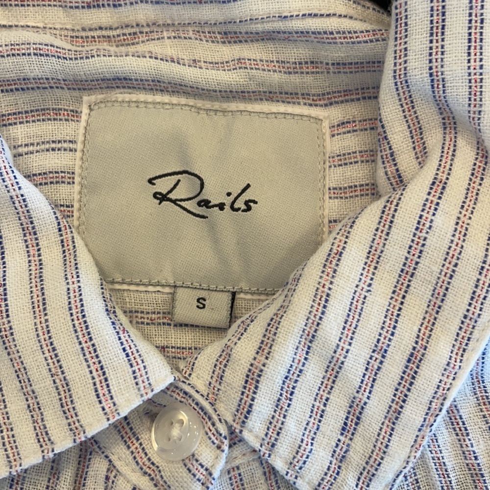 Rails Stripped Linen Button Down - image 3